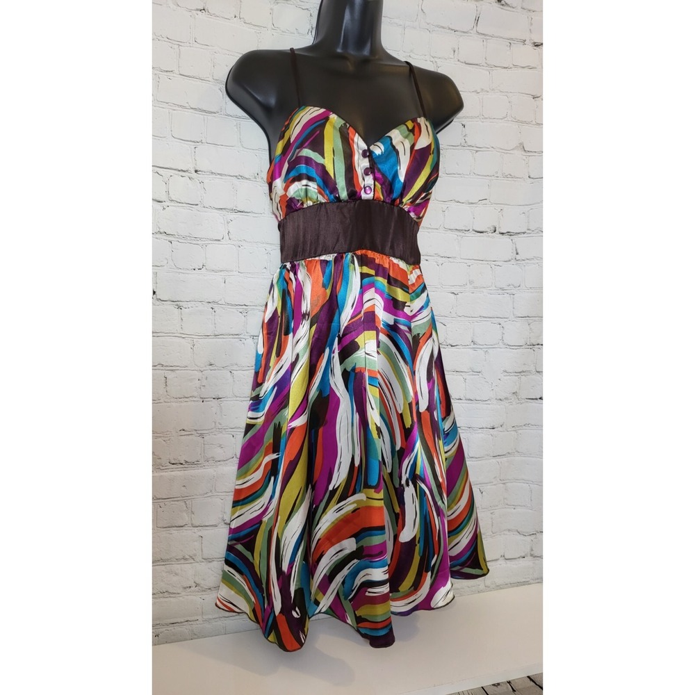 Vtg Y2k Babydoll Satin Retro Slip Prom HOCO Dress Sz 5/6 Fairy Boho WhimsyGoth